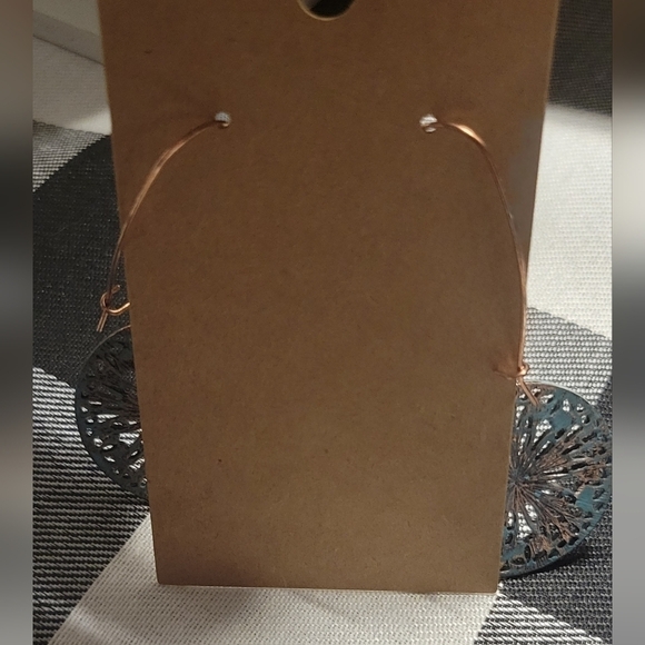 NWOT bohemian style turquoise and bronze earrings - Picture 2 of 3